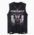 Summer Street Fashion Brand Loose Waistcoat T-shirt Sleeveless Nec