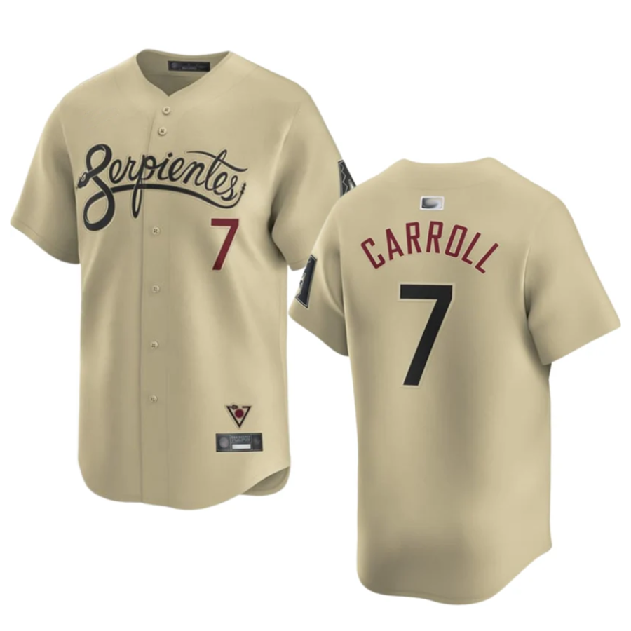 Minshop A.Diamondbacks #7 Corbin Carroll Player Gold Home Limited Personalized Stitched Jerseys