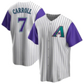 Minshop A.Diamondbacks #7 Corbin Carroll Player Cream Throwback Cooperstown Limited Personalized Stitched Jerseys