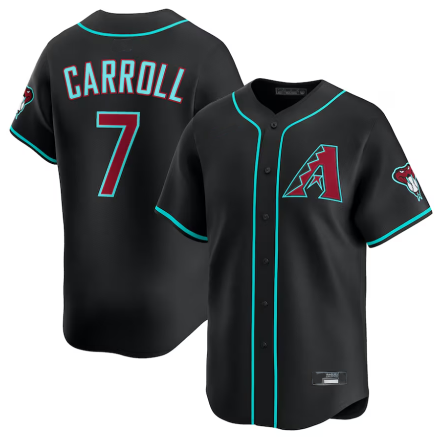 Minshop A.Diamondbacks #7 Corbin Carroll Player Black Limited American Personalized Stitched Jerseys