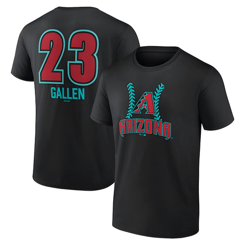 Minshop A.Diamondbacks #23 Zac Gallen Player Black Fuse City Connect round collar T shirt Stitched Jerseys