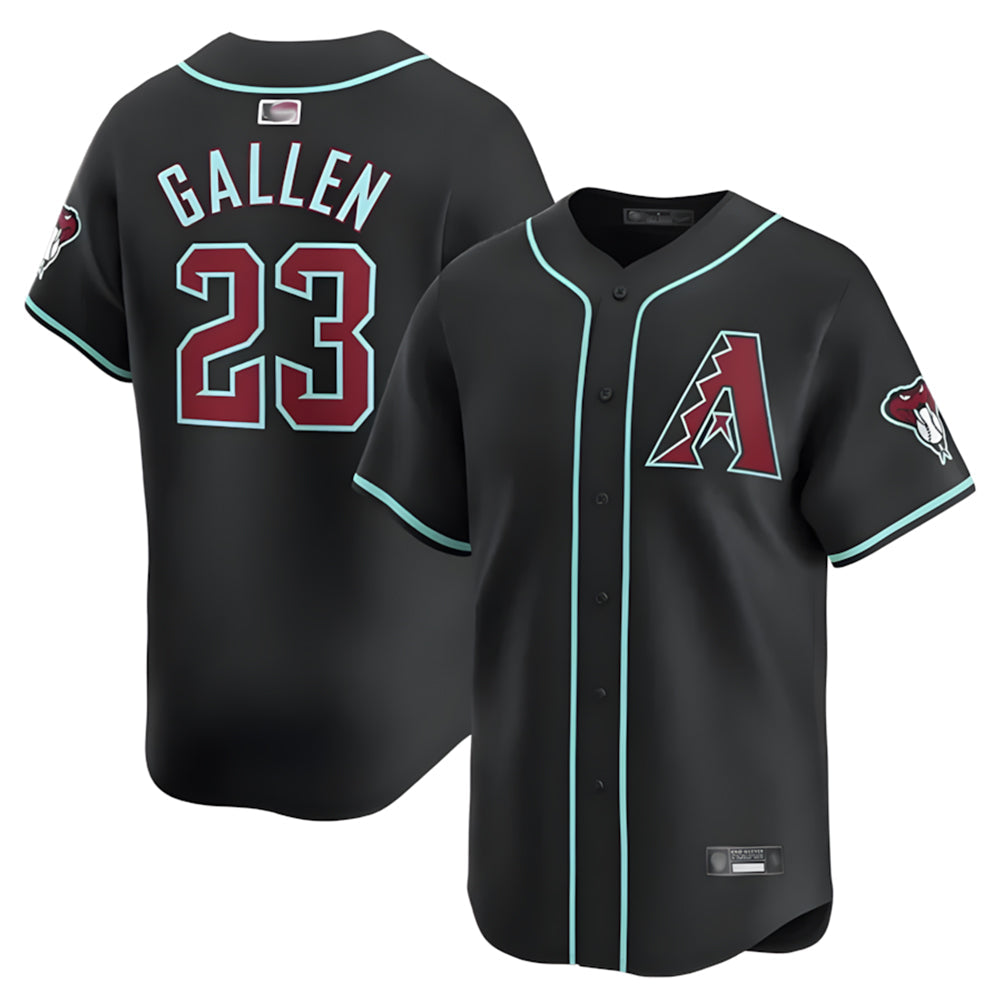 Minshop A.Diamondbacks #23 Zac Gallen Player Black Replica Game Stitched Jerseys
