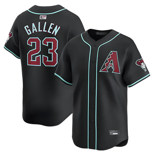 Minshop A.Diamondbacks #23 Zac Gallen Player Black Replica Game Stitched Jerseys