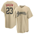 Minshop A.Diamondbacks #23 Zac Gallen Player Light Brown City Connect Cool Replica Stitched Jerseys