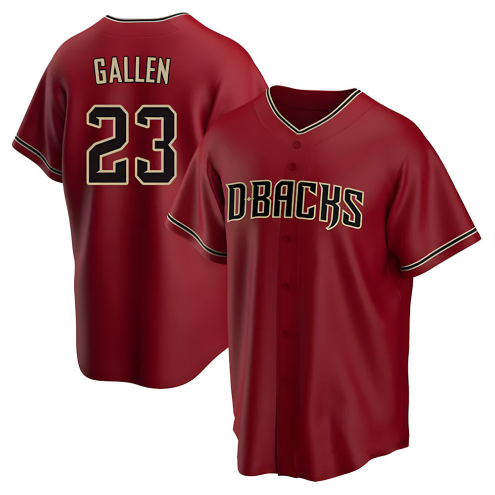 Minshop A.Diamondbacks #23 Zac Gallen Player Red Replica Game Stitched Jerseys