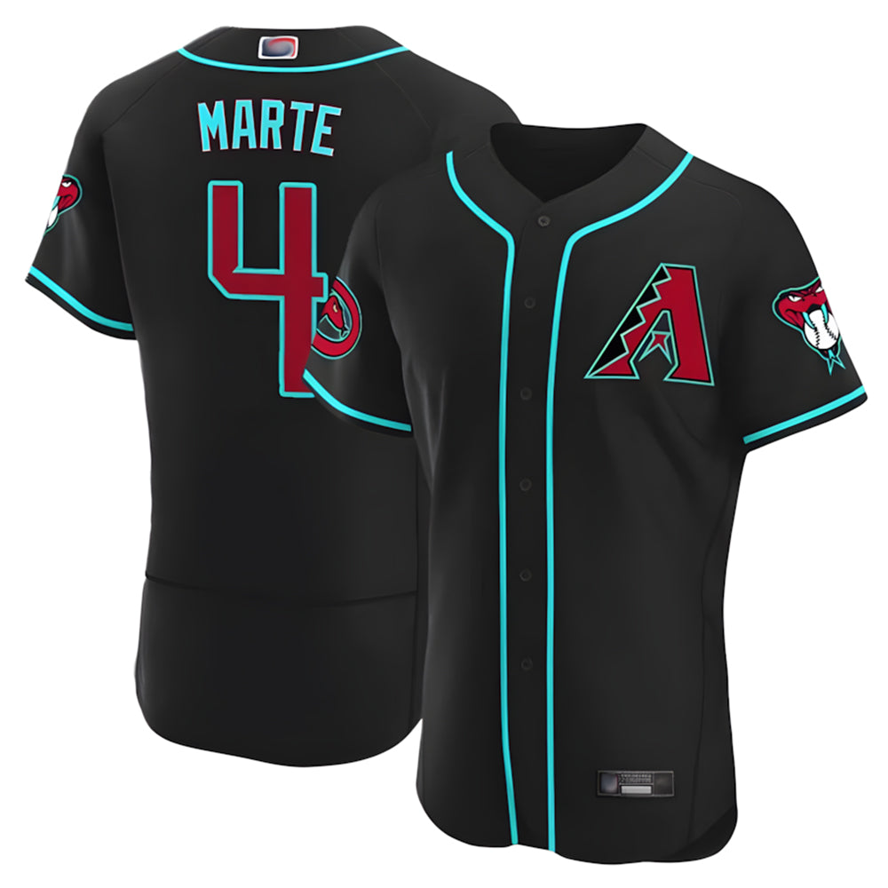 Minshop A.Diamondbacks #4 Ketel Marte Player Black Limited Stitched Jerseys