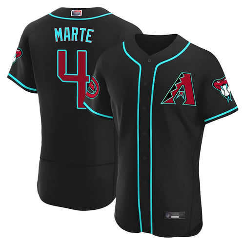 Minshop A.Diamondbacks #4 Ketel Marte Player Black Limited Stitched Jerseys