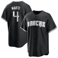 Minshop A.Diamondbacks #4 Ketel Marte Player Black Pointed collar Replica Game Stitched Jerseys