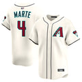 Minshop A.Diamondbacks #4 Ketel Marte Player Cream Limited Stitched Jerseys
