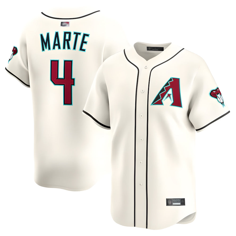 Minshop A.Diamondbacks #4 Ketel Marte Player Cream Limited Stitched Jerseys