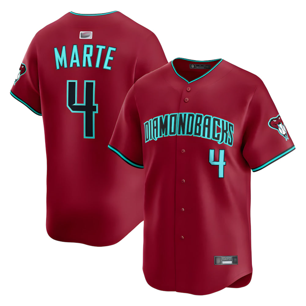 Minshop A.Diamondbacks #4 Ketel Marte Player Red Home Limited Stitched Jerseys