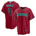 Minshop A.Diamondbacks #4 Ketel Marte Player Red Home Replica Stitched Jerseys