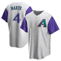Minshop A.Diamondbacks #4 Ketel Marte Player White-Purple Limited Stitched Jerseys