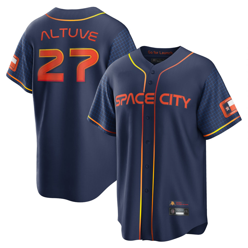 Minshop H.Astros #27 Jose Altuve Player Navy City Connect Home Game Stitched Jerseys
