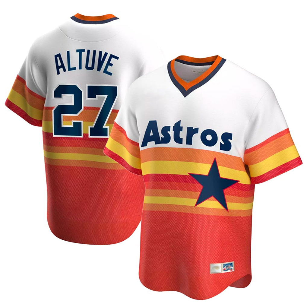 Minshop H.Astros #27 Jose Altuve Player Rainbow Cooperstown Collection T-shirt Stitched Jerseys