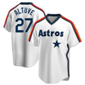Minshop H.Astros #27 Jose Altuve Player White Cooperstown Collection T-shirt Stitched Jerseys