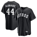 Minshop H.Astros #44 Yordan Alvarez Player Black Home Game Stitched Jerseys