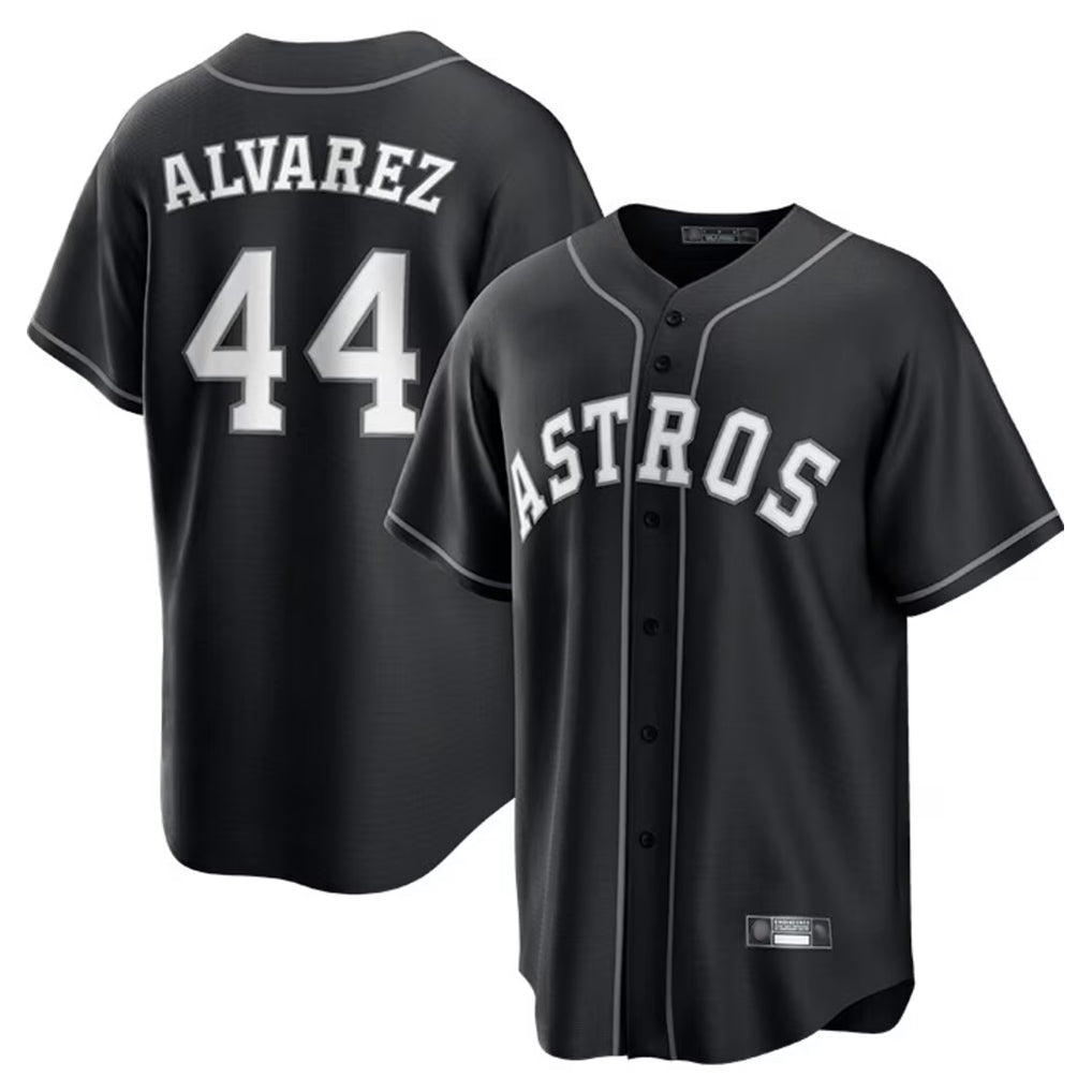 Minshop H.Astros #44 Yordan Alvarez Player Black Home Game Stitched Jerseys