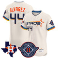 Minshop H.Astros #44 Yordan Alvarez Player Cream City Connect Texas Patch Vapor Premier Limited Elite Home Stitched Jerseys