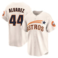 Minshop H.Astros #44 Yordan Alvarez Player Cream Throwback Cooperstown Collection Limited Stitched Jerseys
