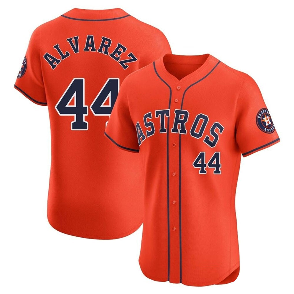 Minshop H.Astros #44 Yordan Alvarez Player Orange Home Limited Elite Stitched Jerseys