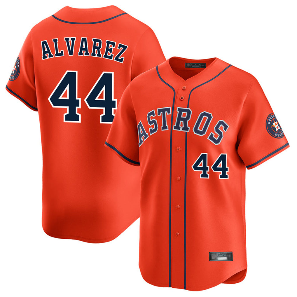 Minshop H.Astros #44 Yordan Alvarez Player Orange Home Limited Stitched Jerseys