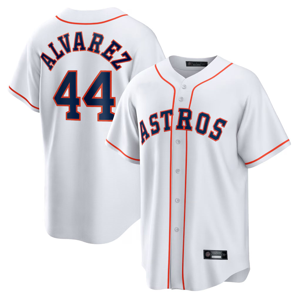 Minshop H.Astros #44 Yordan Alvarez Player White Home Game Stitched Jerseys