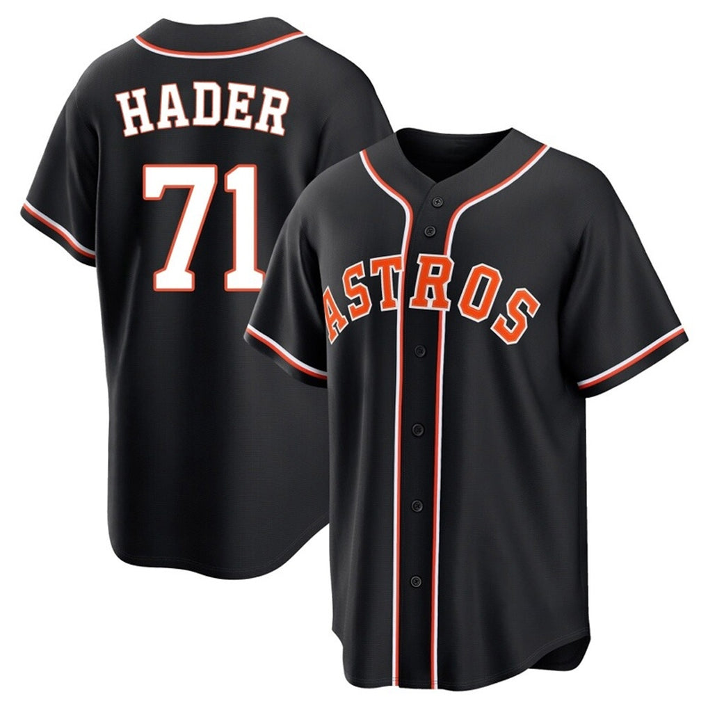 Minshop H.Astros #71 Josh Hader Player Black Fashion Out Home Game Stitched Jerseys
