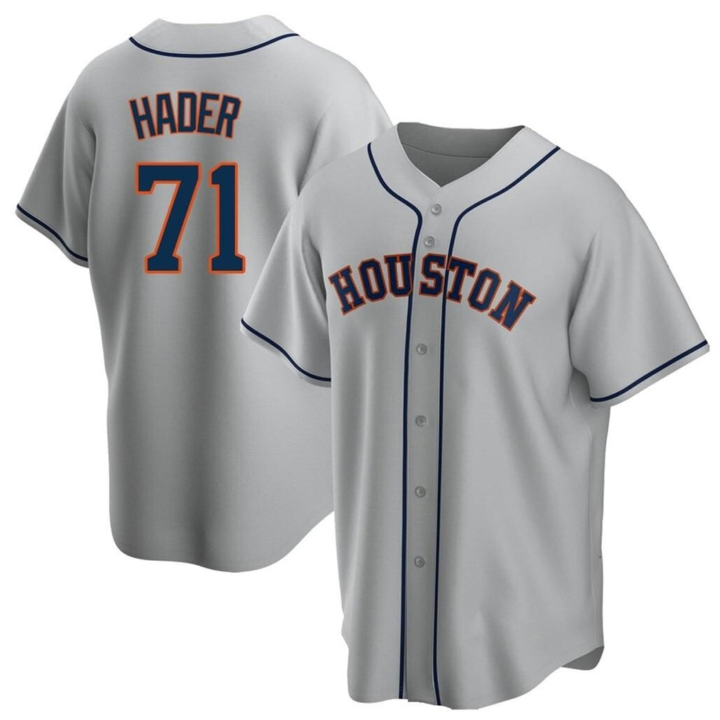 Minshop H.Astros #71 Josh Hader Player Gray Home Game Stitched Jerseys