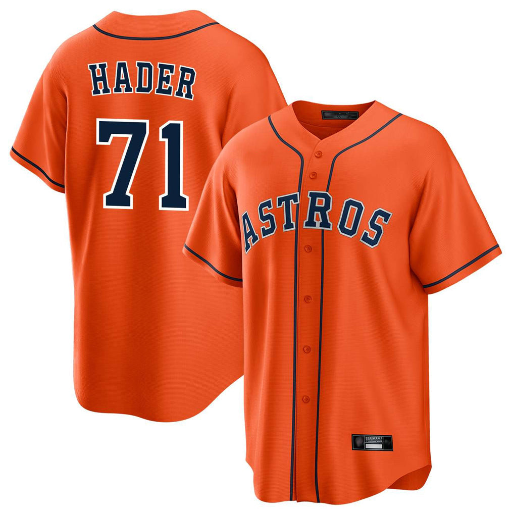 Minshop H.Astros #71 Josh Hader Player Orange Home Game Stitched Jerseys