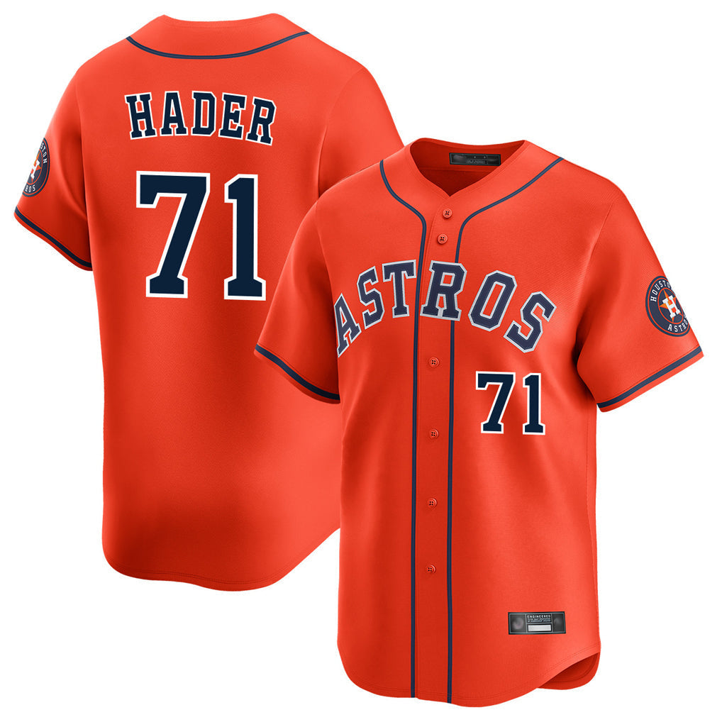 Minshop H.Astros #71 Josh Hader Player Orange Home Limited Stitched Jerseys