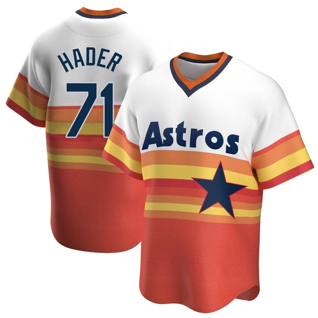 Minshop H.Astros #71 Josh Hader Player Rainbow Cooperstown Collection T-shirt Stitched Jerseys