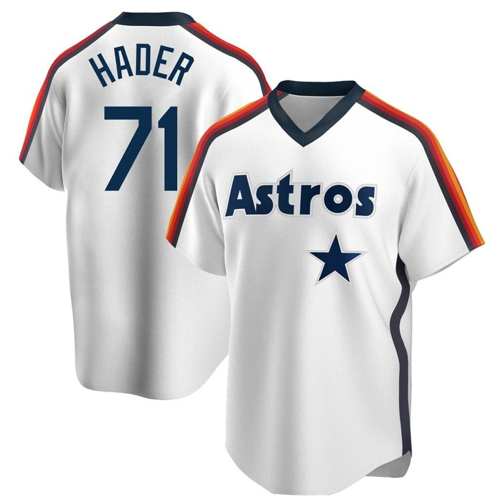 Minshop H.Astros #71 Josh Hader Player White Cooperstown Collection T-shirt Stitched Jerseys