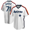 Minshop H.Astros #71 Josh Hader Player White Cooperstown Collection T-shirt Stitched Jerseys