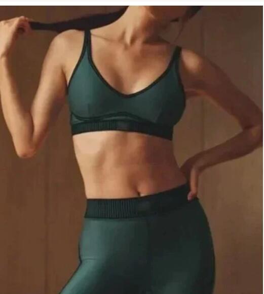 New sports yoga outfit set ALO same style sports bra peach colored buttock yoga pants high waist with buttock raising function