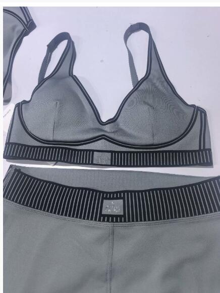 New sports yoga outfit set ALO same style sports bra peach colored buttock yoga pants high waist with buttock raising function