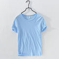 men’s Lightweight Breathable Slim-fit O-Neck Casual T-shirt Blue