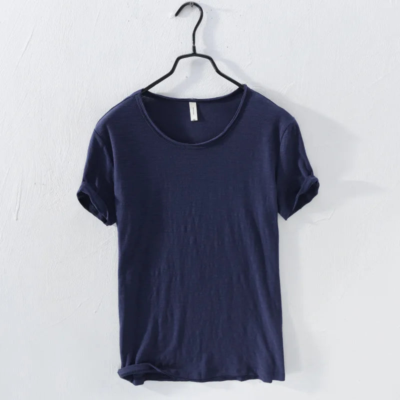 men’s Lightweight Breathable Slim-fit O-Neck Casual T-shirt Royal Blue