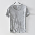 men’s Lightweight Breathable Slim-fit O-Neck Casual T-shirt Light Gray