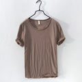 men’s Lightweight Breathable Slim-fit O-Neck Casual T-shirt Brown